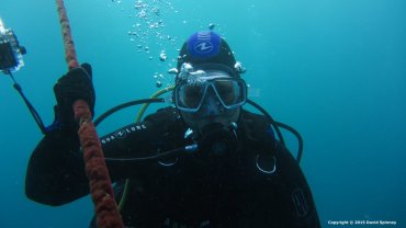 Jo on the anchor line